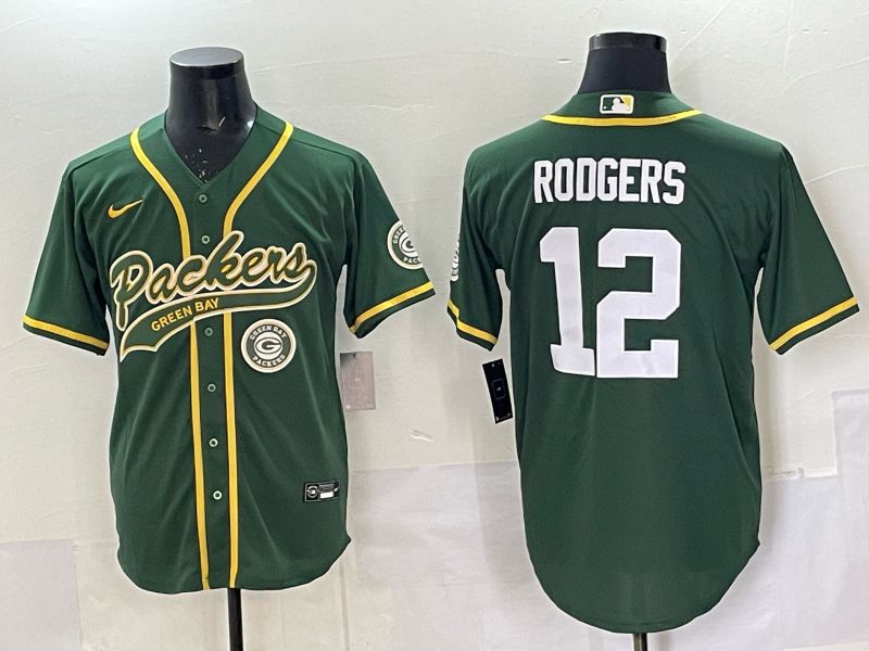 Men 2025 Nike Green Bay Packers #12 Rodgers Green Joint Name  Limited NFL Jersey style 046